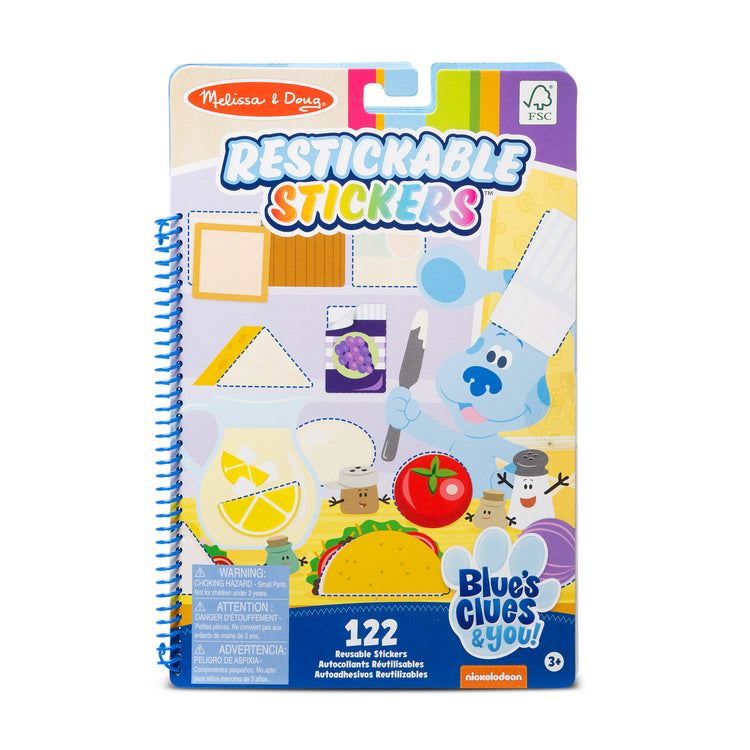 The front of the box for The Melissa & Doug Blue’s Clues & You! Restickable Stickers - Shapes & Colors