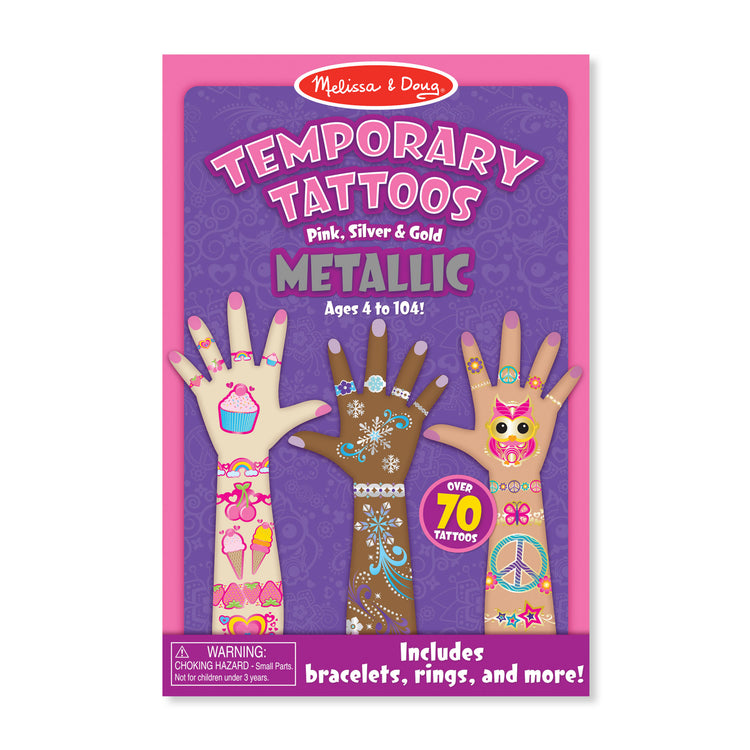 The front of the box for The Temporary Tattoos - Metallic