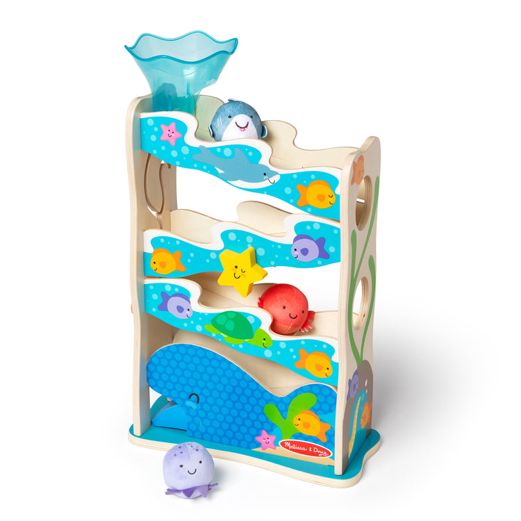  The Melissa & Doug Rollables Wooden Ocean Slide Infant and Toddler Toy (5 Pieces)