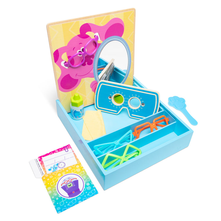 The loose pieces of The Melissa & Doug Blues Clues & You! Time for Glasses Play Set