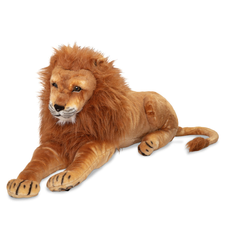 The loose pieces of The Melissa & Doug Giant Lion - Lifelike Stuffed Animal (over 6 feet long)