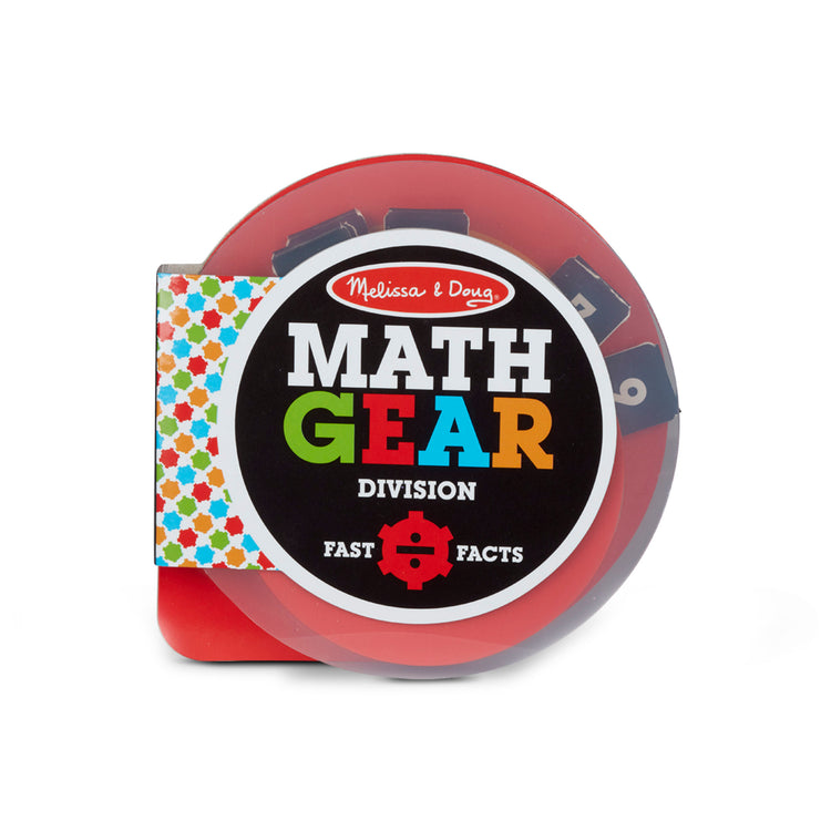 The front of the box for The Melissa & Doug Children’s Book - Math Gear Division Fast Facts Interactive Board Book