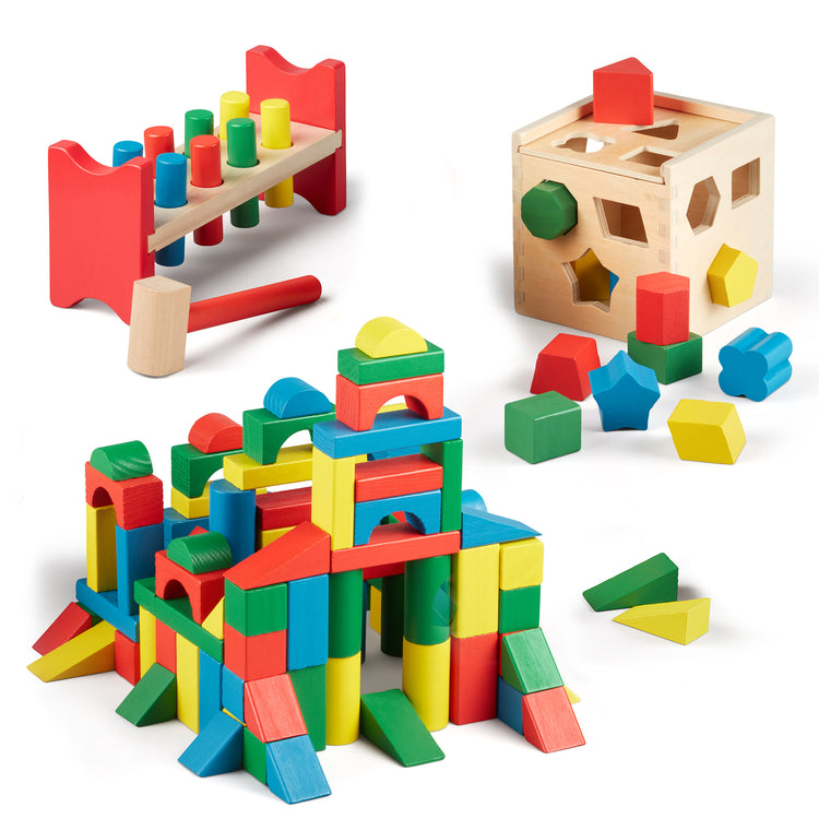Stack, Sort Pound Wooden Toy Collection- Melissa and Doug