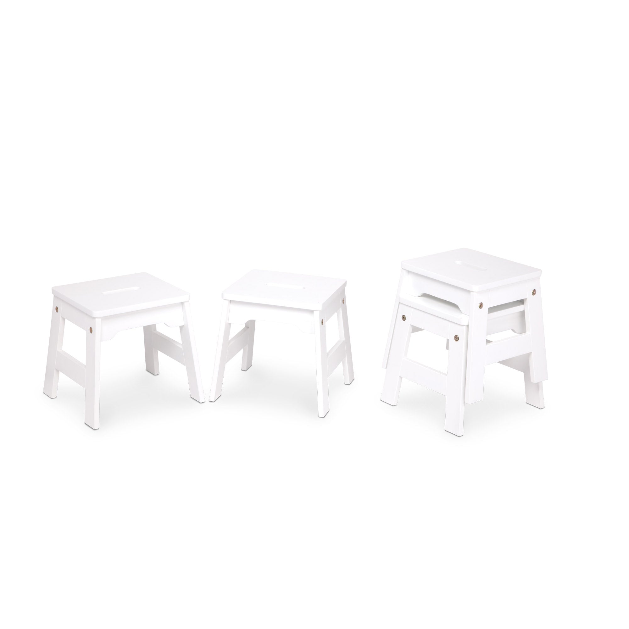 Wooden Stools - Set of 4 (White)- Melissa and Doug