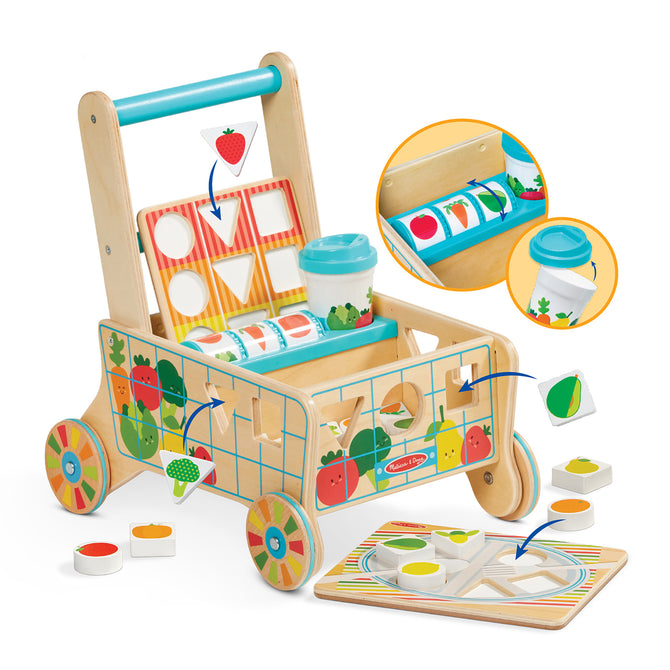 Melissa & Dough Wooden Shape Sorting Grocery Cart