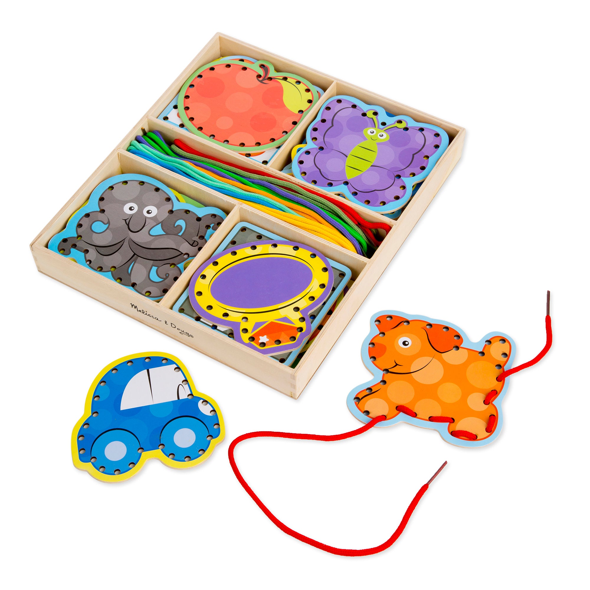 Wooden Alphabet Lacing Cards