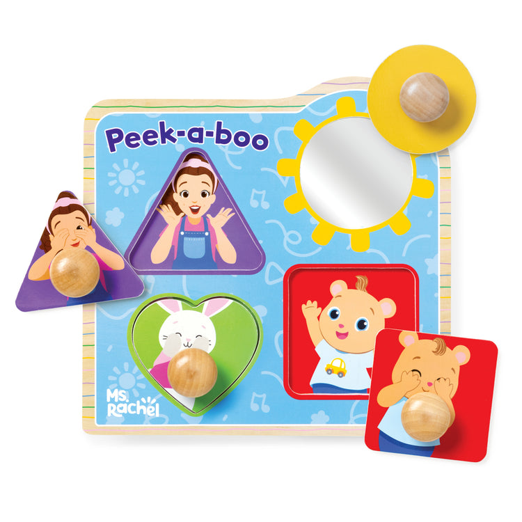 Rachel™ Wooden Peek-a-Boo Jumbo Peg Puzzle – Pieces