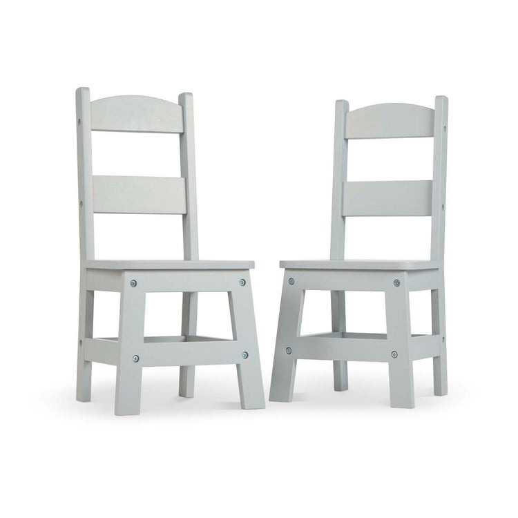 The loose pieces of The Melissa & Doug Kids Furniture Wooden Chair Pair - Gray