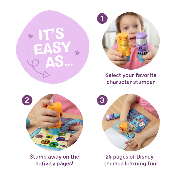 A playroom scene with The Melissa & Doug Sticker Wow!™ T-Rex and Triceratops Bundle: Two 24-Page Activity Pads, 2 Sticker Stampers, 900 Stickers, Arts and Crafts Fidget Toy Collectible Characters