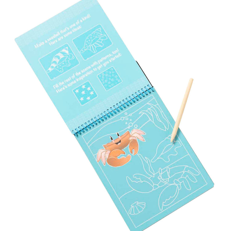An assembled or decorated The Melissa & Doug On the Go Scratch Art Sea Life Color-Reveal 12-Page Activity Pad Creative Play for Boys and Girls Ages 5+