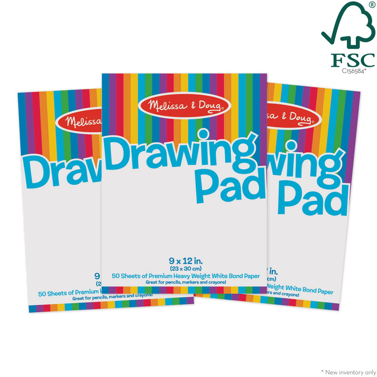  The Melissa & Doug Drawing Paper Pad (9 x 12 inches) - 50 Sheets, 3-Pack