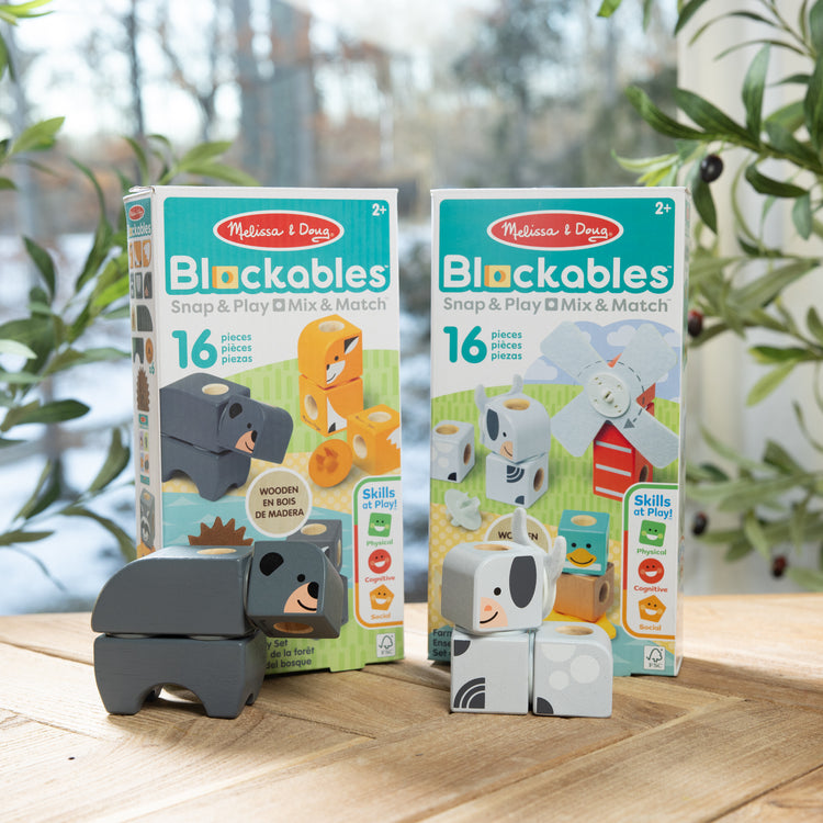 Melissa Doug Blockables™ Farm and Woodland 2-Pack Bundle