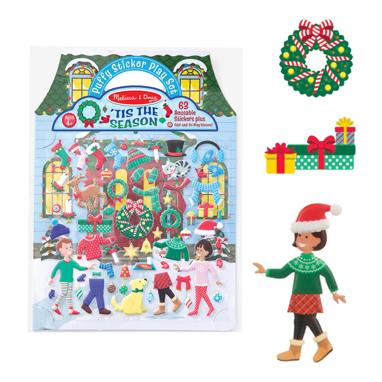 The loose pieces of The Puffy Stickers Bundle - Santa's Workshop & 'Tis the Season