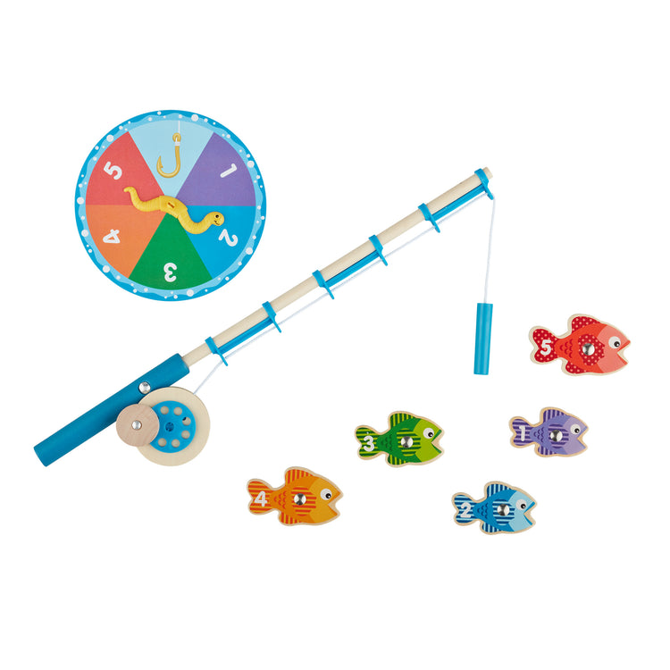 Wooden Fishing Pole With Magnetic Fish Wooden Fishing Pole Fishing Pole Toy Kids  Fishing Pole 