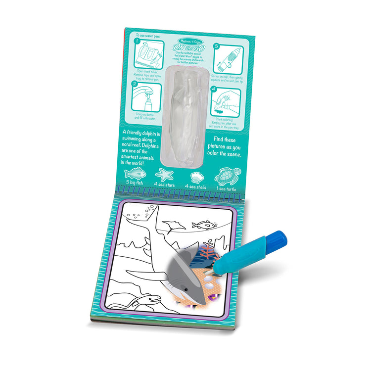 An assembled or decorated The Melissa & Doug On the Go Water Wow! Reusable Water-Reveal Activity Pad - Under the Sea