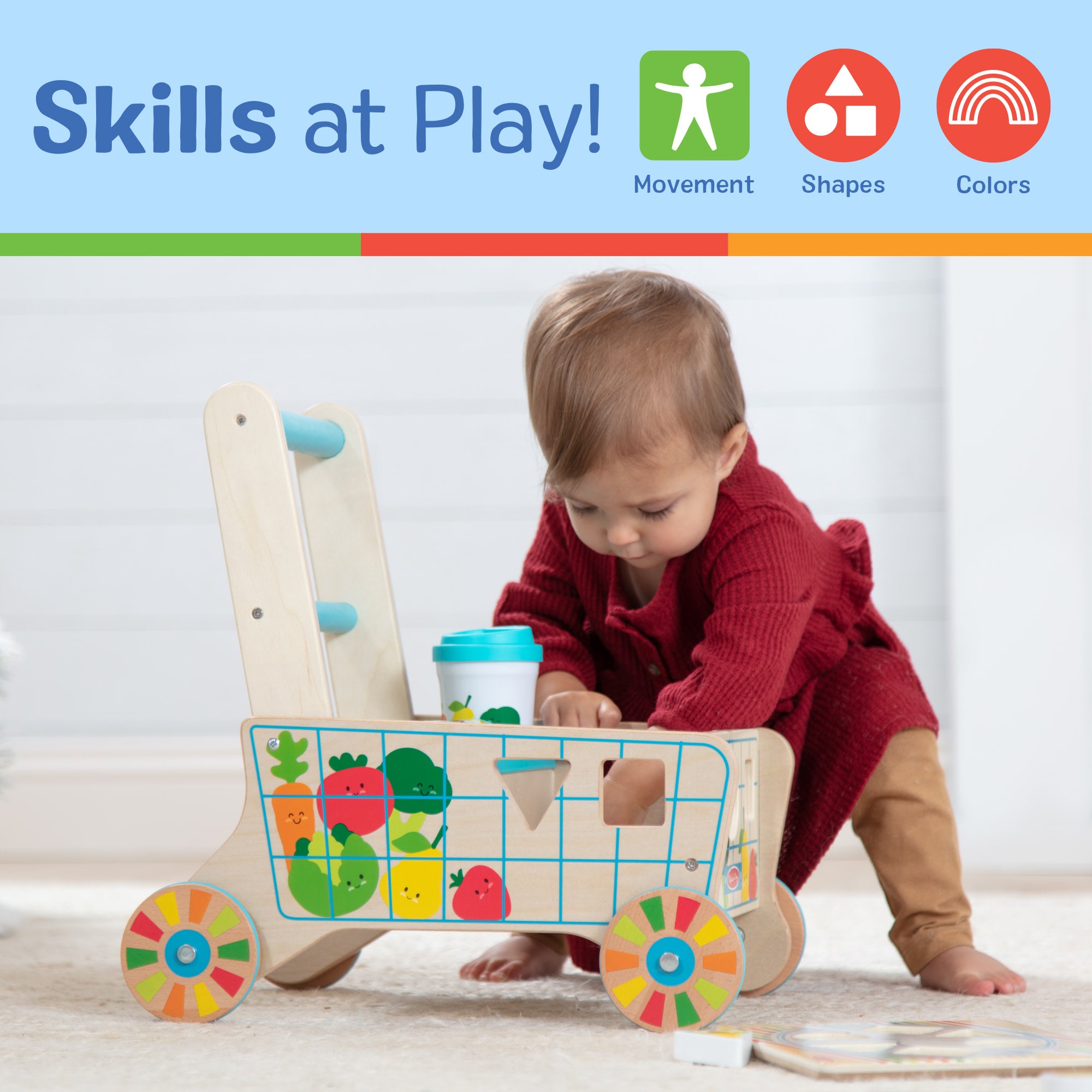 Wooden Shape Sorting Grocery CartMelissa & Doug
