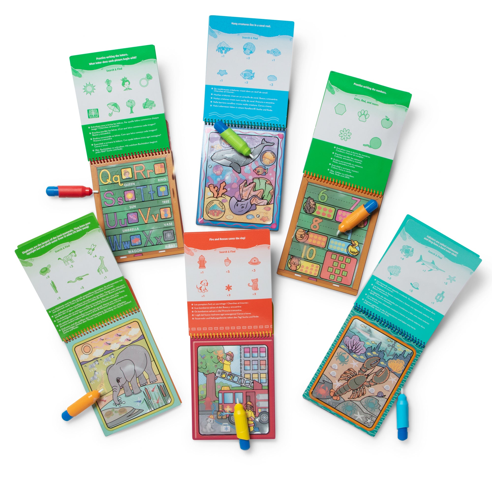 Water Wow! - Water Reveal Pad Bundle - Animals, Alphabet, Numbers