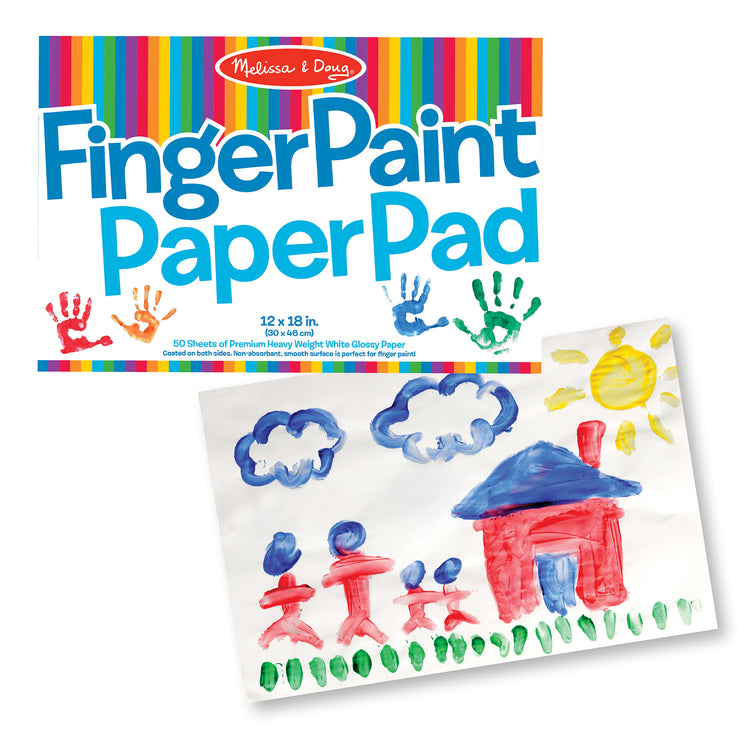 The loose pieces of The Melissa & Doug Finger Paint Paper Pad - 50 12"x18" Sheets for Kids Arts And Crafts Age 2+