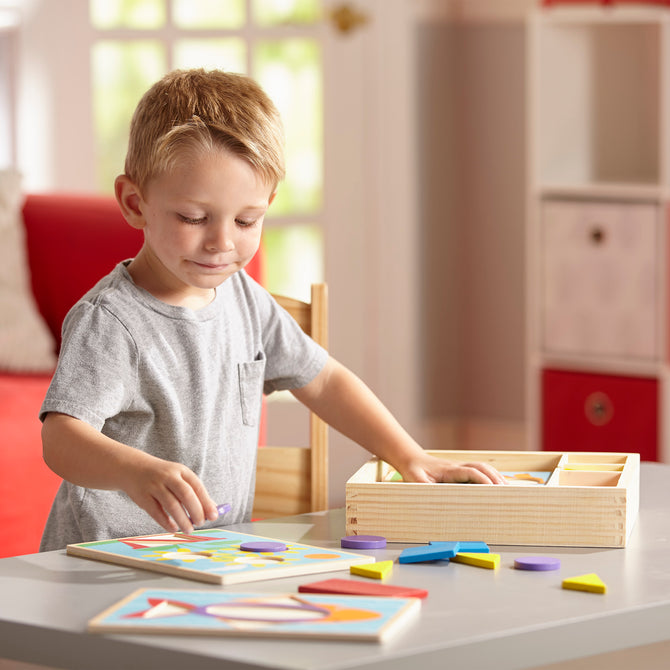 Beginner Pattern Blocks | 5 Two-Sided Boards | Melissa & Doug