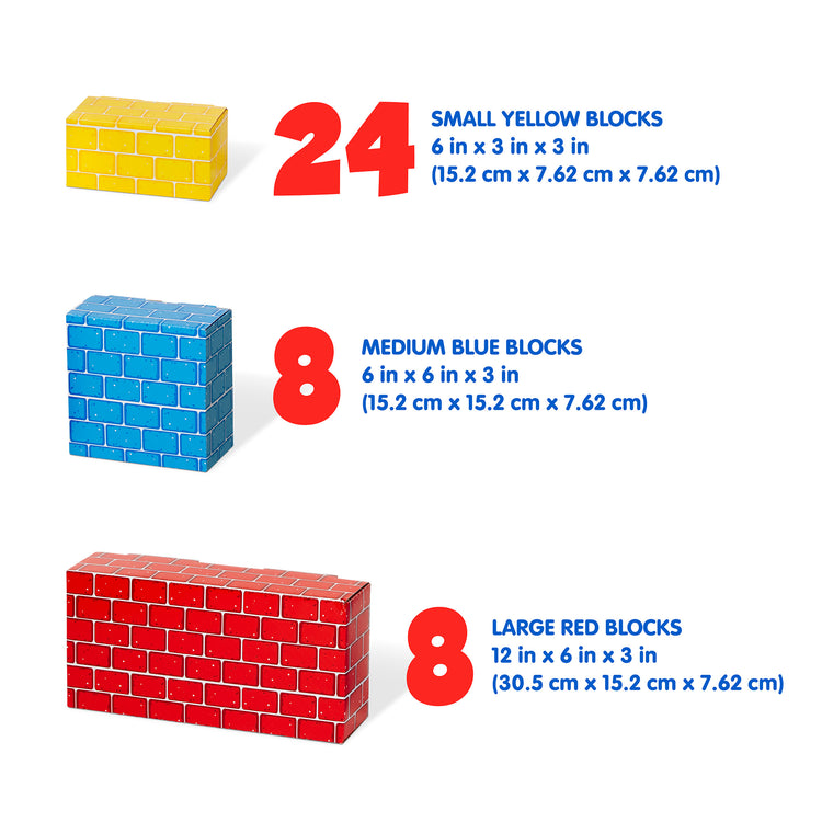  The Melissa & Doug Jumbo Extra-Thick Cardboard Building Blocks - 40 Blocks in 3 Sizes