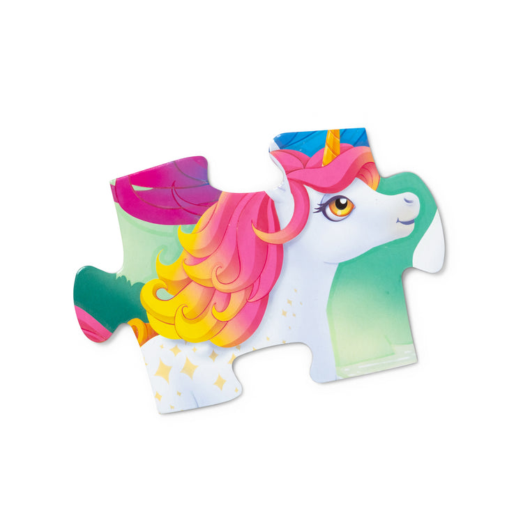 The loose pieces of The GID Unicorn Floor Puzzle