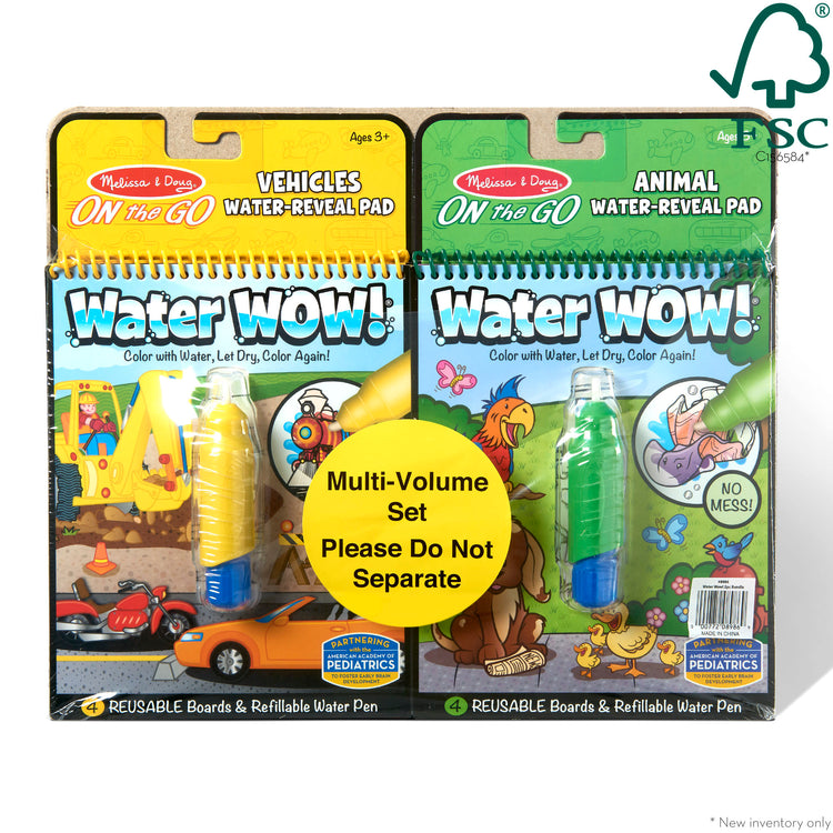  The Melissa & Doug On the Go Water Wow! Reusable Water-Reveal Activity Pads, 2-pk, Vehicles, Animals