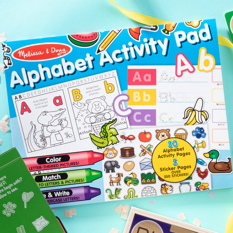  The Melissa & Doug Alphabet Activity Sticker Pad for Coloring, Letters (250+ Stickers)