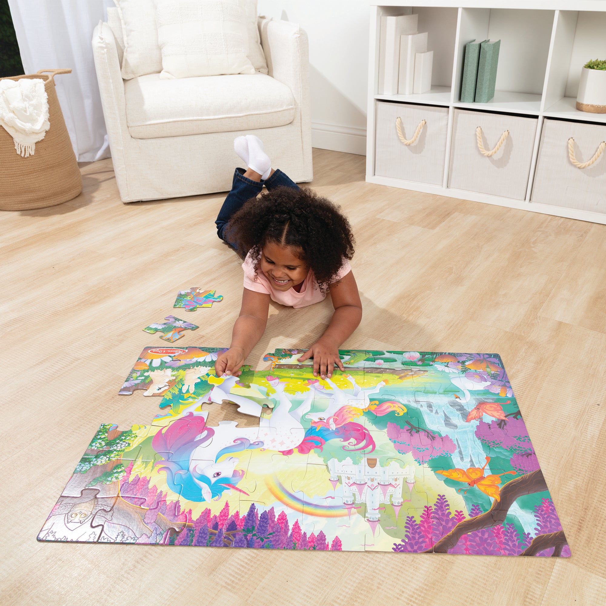 Glow-in-the-Dark Unicorn Floor Puzzle - 48 Pieces