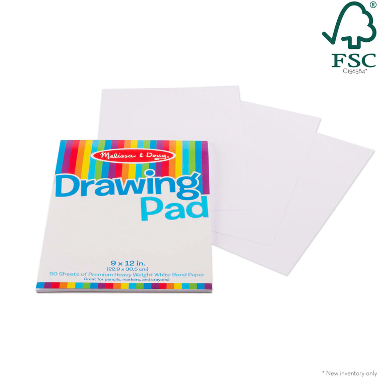 The loose pieces of The Melissa & Doug Drawing Pad (9 x 12 inches) With 50 Sheets of White Bond Paper