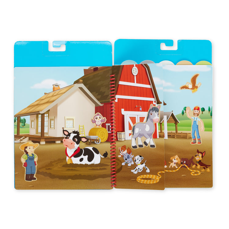 An assembled or decorated The Melissa & Doug PAW Patrol Restickable Stickers Flip-Flap Pad - Adventure Bay (164 Reusable Stickers)