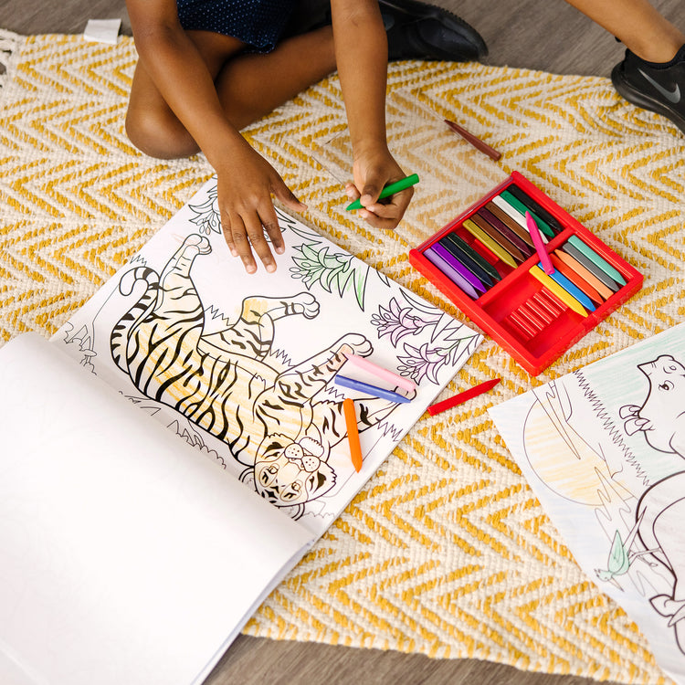 Kids Coloring and Painting Set, Safari, 4 x 4  Kids canvas painting,  Kids canvas, Watercolor pencils