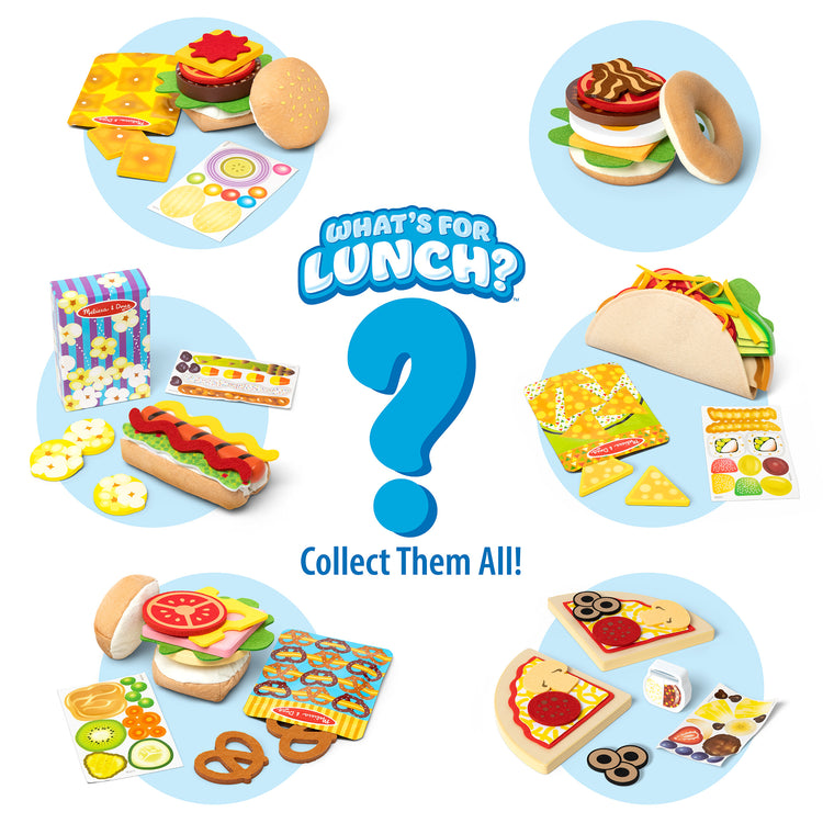 The loose pieces of The Melissa & Doug What’s for Lunch?™ Surprise Meal Play Food Set