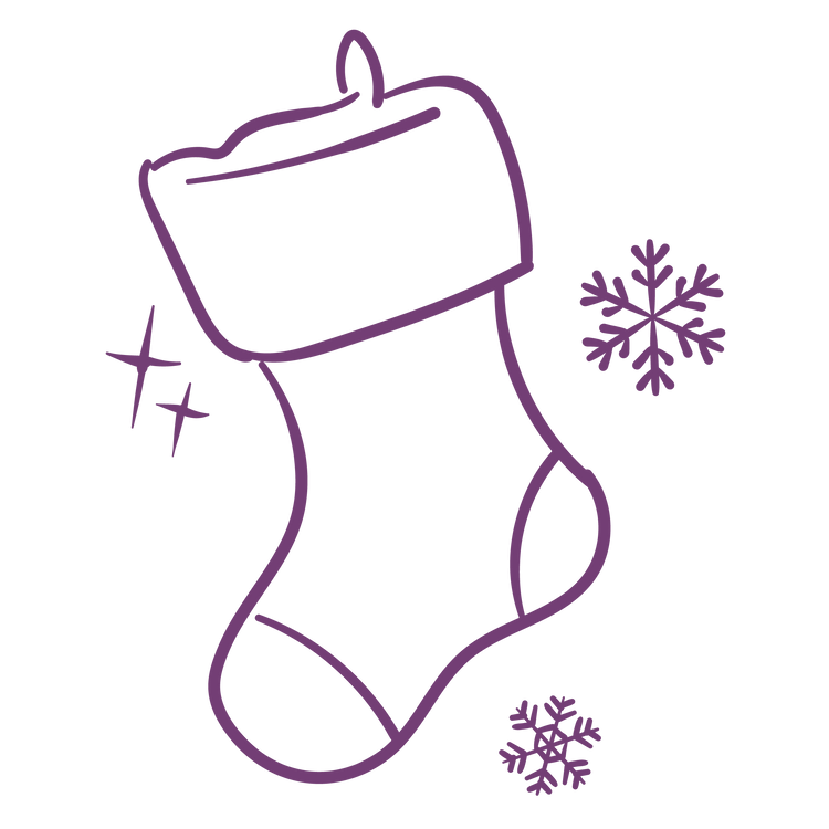 Stocking doodle with snowflakes