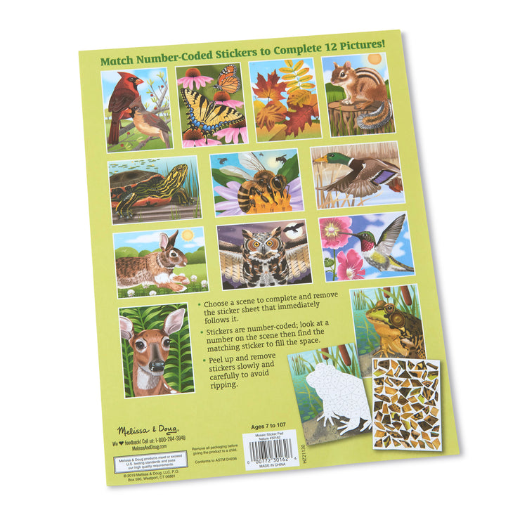  The Melissa & Doug Mosaic Sticker Pad Nature (12 Color Scenes to Complete with 850+ Stickers)