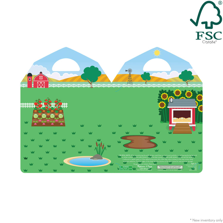 An assembled or decorated The Melissa & Doug Puffy Sticker Play Set - On the Farm - 52 Reusable Stickers, 2 Fold-Out Scenes