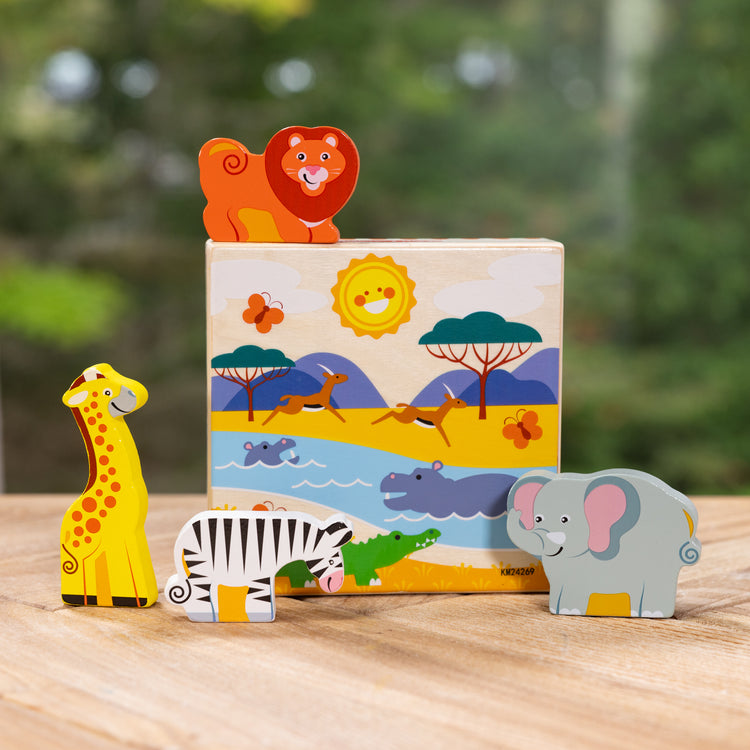 A playroom scene with The Melissa & Doug Safari Animal Matching Wooden Toddler Toy Play Set Ages 2+