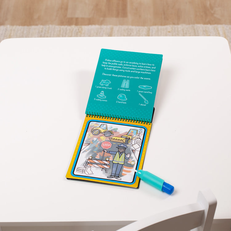 A playroom scene with The Melissa & Doug On the Go Water Wow! Reusable Water-Reveal Activity Pad – Occupations