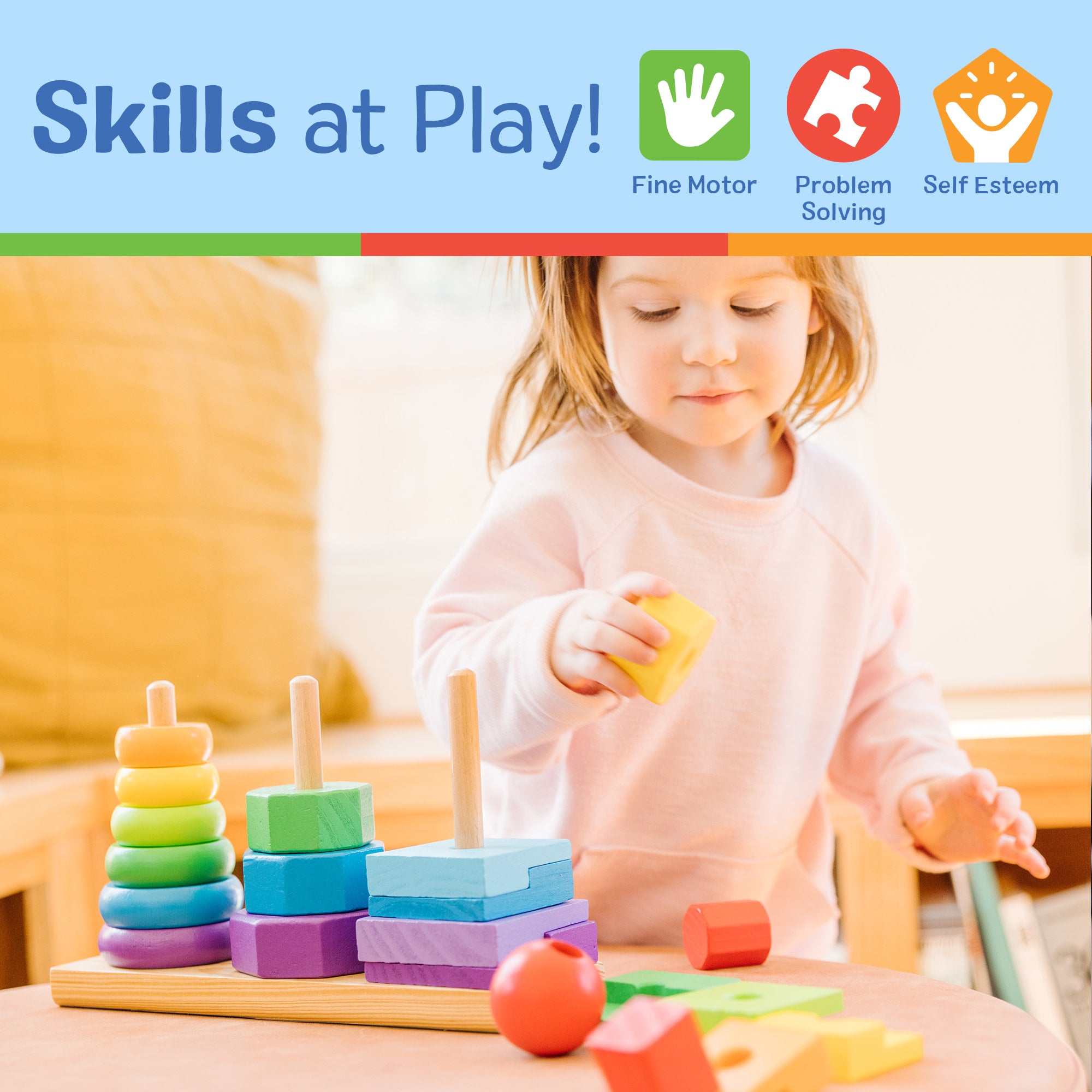Geometric Stacker Toddler Toy | Melissa & Doug