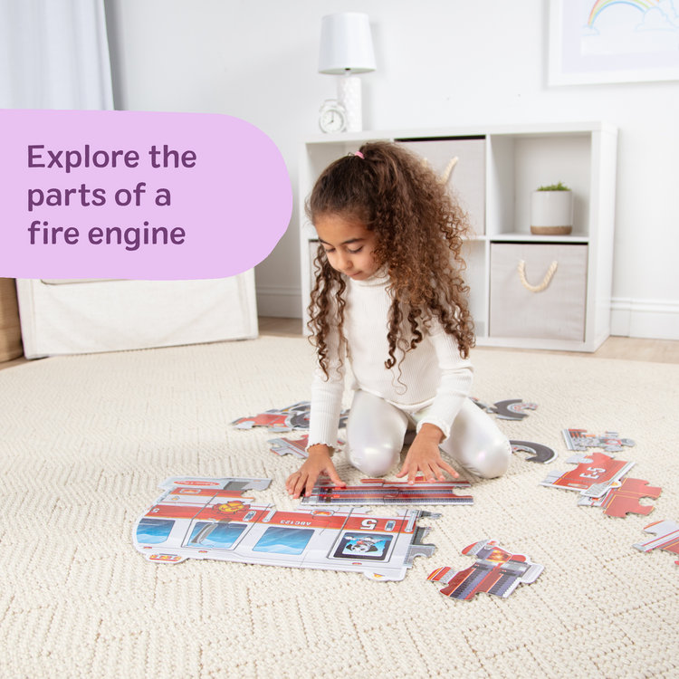 Giant Fire Truck Floor Puzzle - 24 Pieces