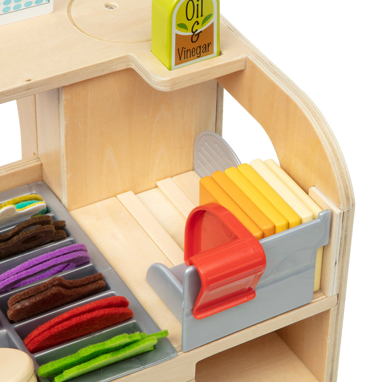  The Melissa & Doug Wooden Slice & Stack Sandwich Counter with Deli Slicer – 56-Piece Pretend Play Food Pieces