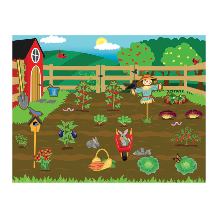 An assembled or decorated The Melissa & Doug Reusable Sticker Pad: Farm - 280+ Stickers, 5 Scenes