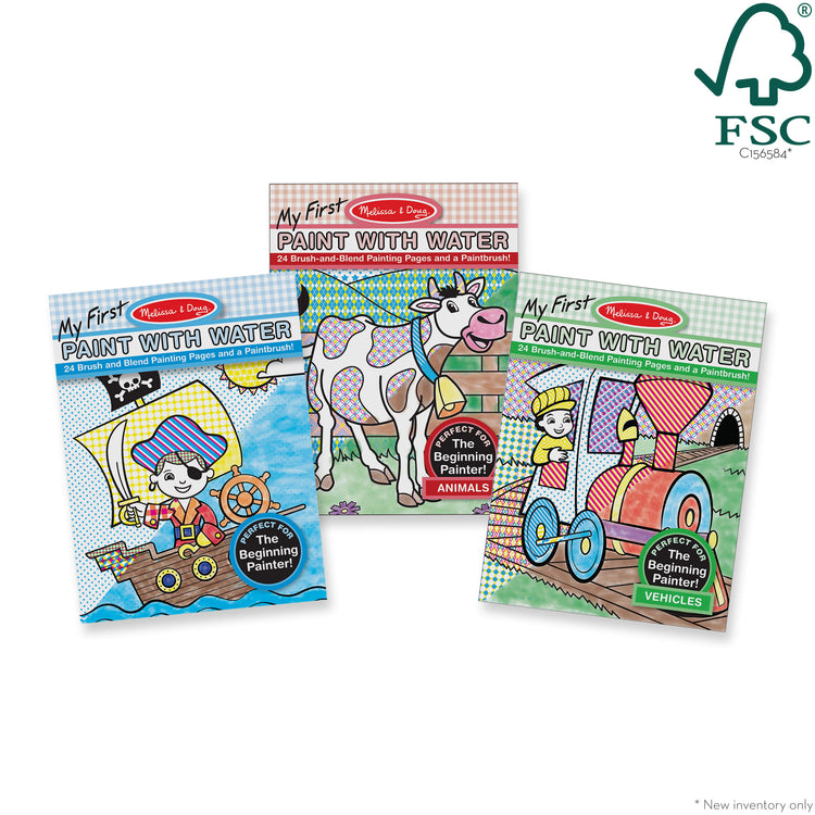 Melissa & Doug My First Paint With Water Art Pad - 24 Pages (Cheerleaders, Flowers, Fairies)