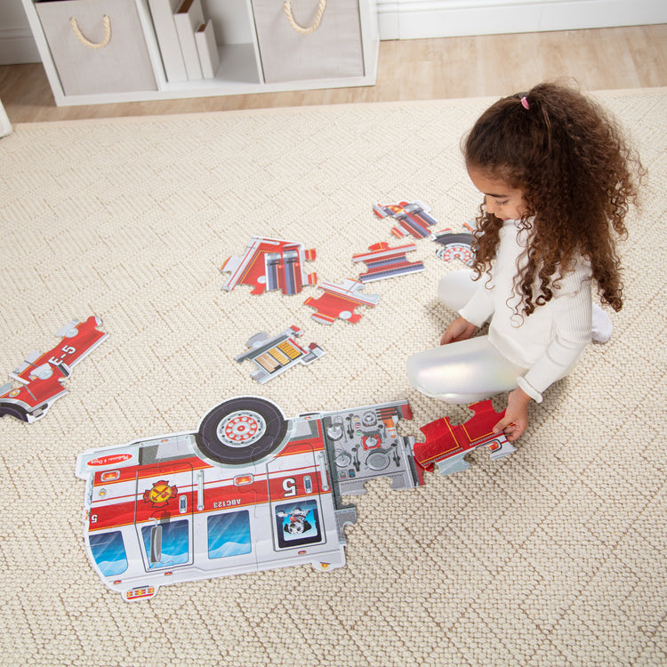 Giant Fire Truck Floor Puzzle - 24 Pieces
