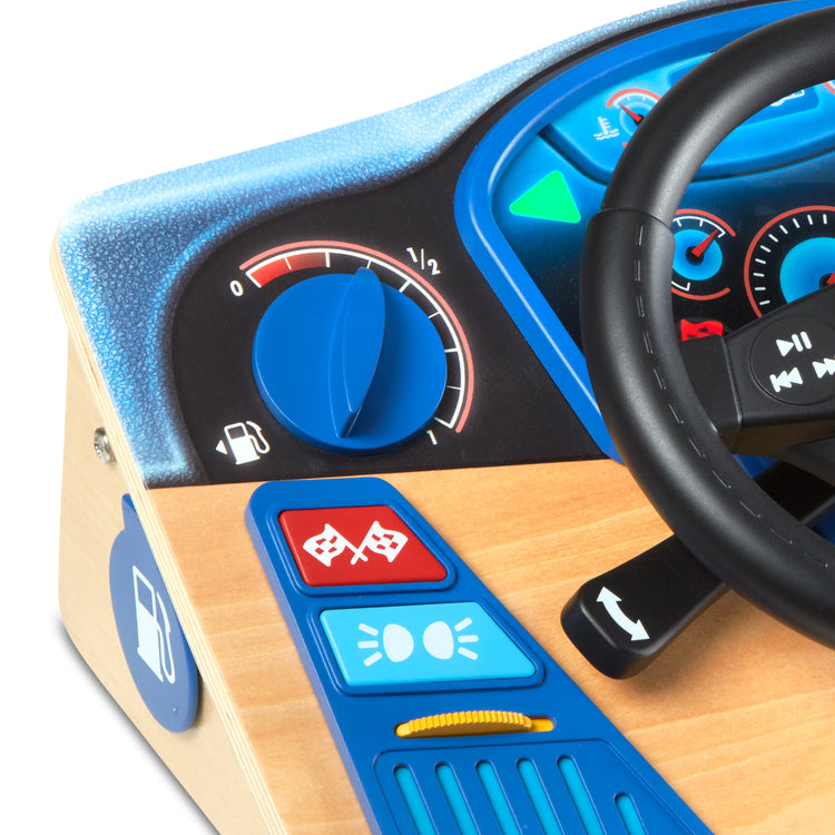  The Melissa & Doug Vroom & Zoom Interactive Wooden Dashboard Steering Wheel Pretend Play Driving Toy