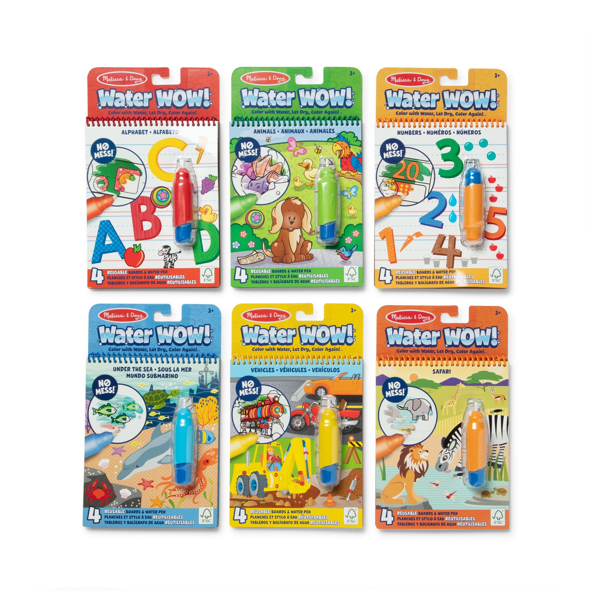 Kit Dessin Magique à L'eau Melissa & Doug - Planche Arc-en-ciel Et Cartes Réutilisables - Activité Voyage Sans Salir, Dès 3 Ans