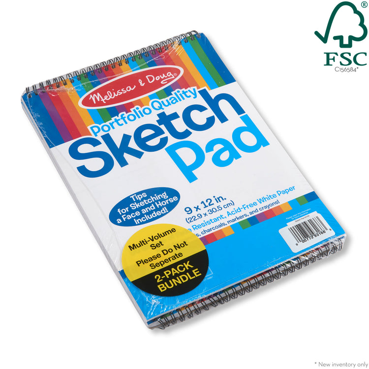  The Melissa & Doug Sketch Pad (9 x 12 Inches) - 50 Sheets, 2-Pack