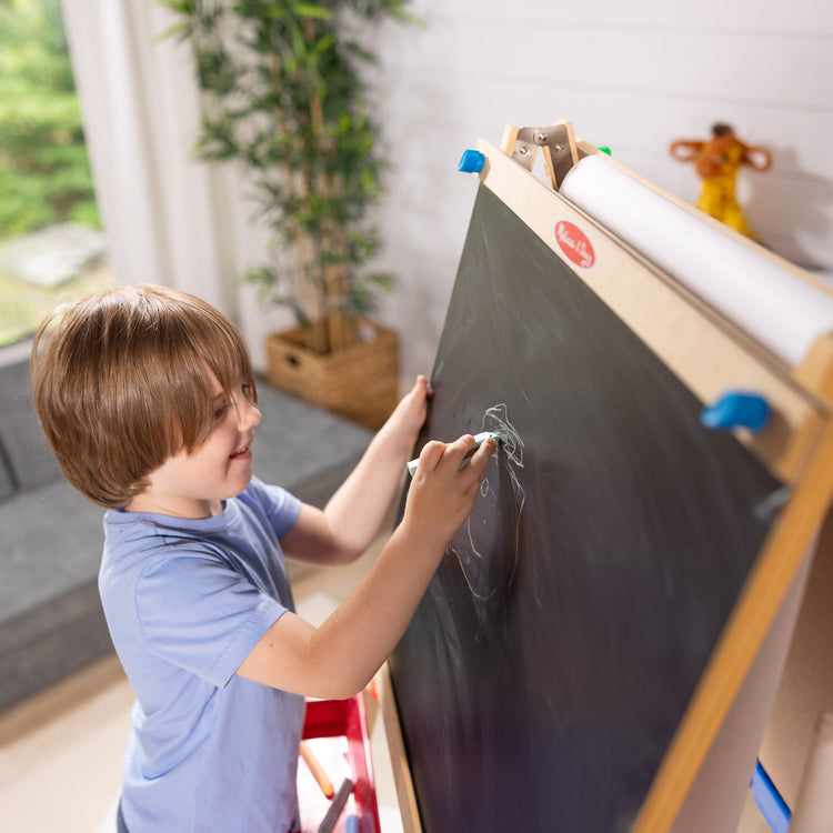Kids' Standing Art Easel Dry-Erase Board Double Sided Chalkboard Coffee