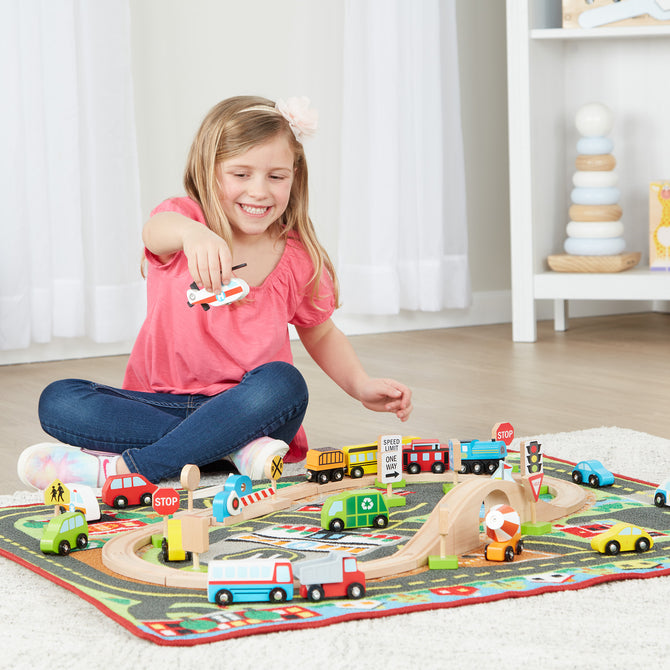 Deluxe Multi-Vehicle Activity Rug- Melissa and Doug