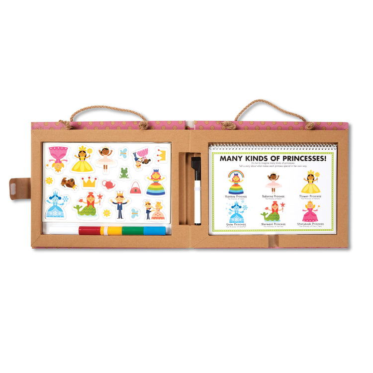 An assembled or decorated The Melissa & Doug Natural Play: Play, Draw, Create Reusable Drawing & Magnet Kit – Princesses (54 Magnets, 5 Dry-Erase Markers)
