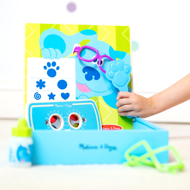 A playroom scene with The Melissa & Doug Blues Clues & You! Time for Glasses Play Set